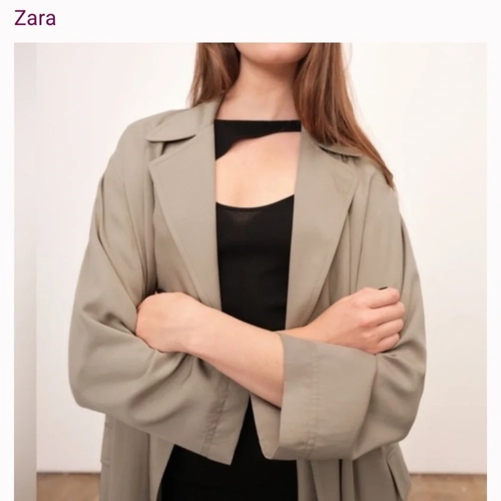 - New (w/o tag) - Zara lightweight long car coat - Picture 3 of 8